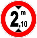 Maximum height limit allowed: 2,10 meters